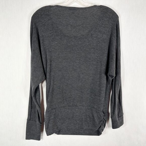 Cache Medium Top Gray Studded Knit Rhinestones Scoop Neck Stretch Women 1338 - Picture 2 of 8